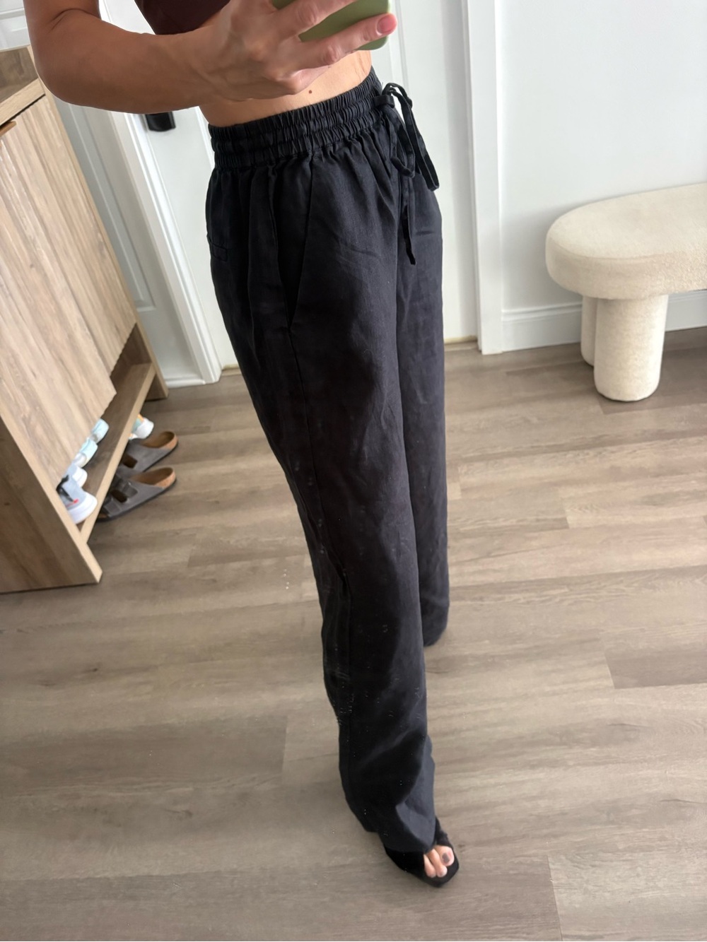 Equipment Black Relaxed linen pants